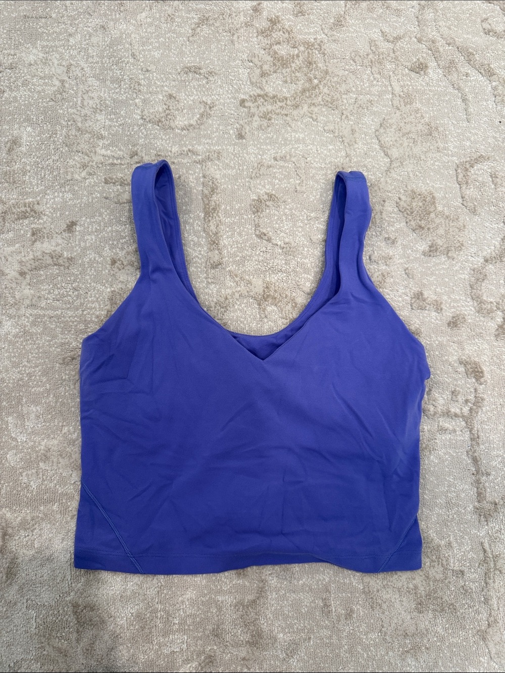 lululemon athletica cobalt purple V-neck cropped tank